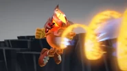 Fire Pac eats the ghosts with a fire tornado