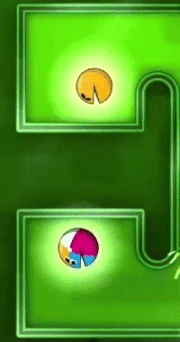 The difference in bounce power between Bouncy Pac-Man and 