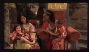 Queen Annabella with her triplet sons