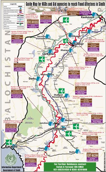 Relief Sindh map