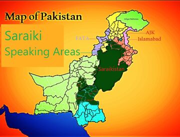 Saraiki language map