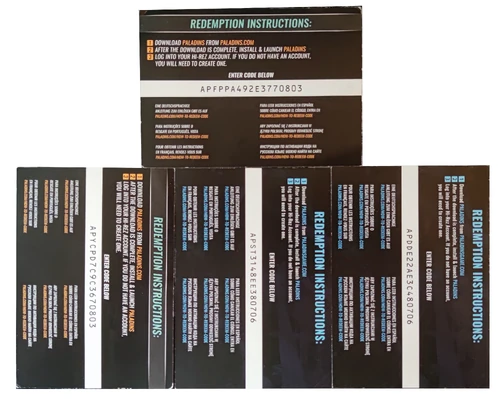 Back view of some promotional codes (codes are already redeemed)