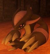 A Xenovader sitting with its legs crossed.