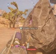 A player mining Meteorite Fragments.