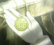 Oz holds & look closer the pocket watch