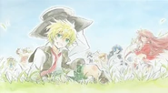 Oz along with Alice, Gil, Sharon, Break, Oscar and Ada in closing of anime second ending theme