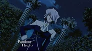 Break with Pandora's unform in Pandora's black roses garden at the night
