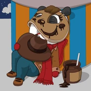 Max sleeping with a pancake on his head.