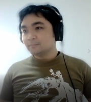 Haruto Watanabe wearing a Panzer Dragoon t-shirt for his 4Gamer interview.