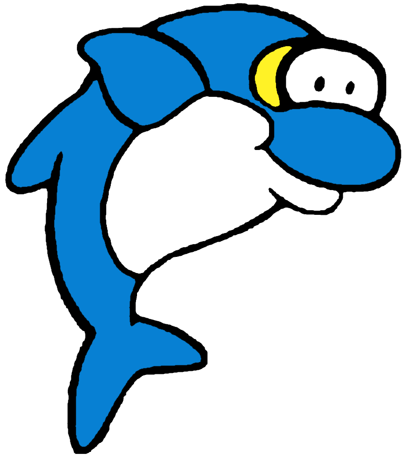 小物 Dolphinsohp Dolphin, Jumping with Bottom Axle Holder with Black Eyes and