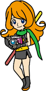 WWMI Mona with a camera cheek blushes ninja outfit Swordswoman