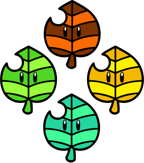 The 3 Super Leafs: Raccoon Leaf, Tanooki Leaf and the Kitsune Leaf