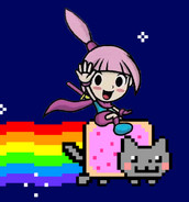 Kat Riding A Nyan Cat?!