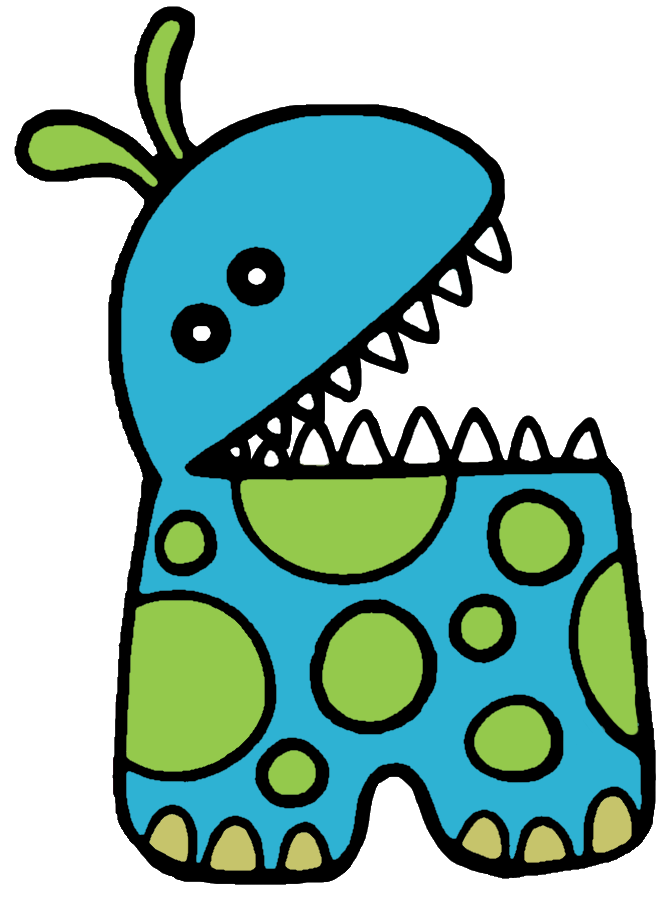 Blue and Green Alien Monster | Paper Shin a.k.a Keroro