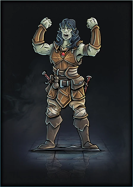 Half-Orc - Brawler - 01 mini (Printable Heroes, Patreon) | Papercraft ...
