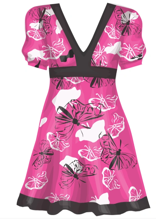 Printed Pink Babydoll Dress Stardoll Wiki Fandom