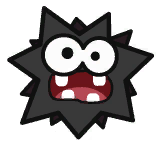 The idle animation of a Fuzzy from Paper Mario: Color Splash.