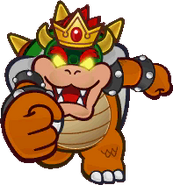 Bowser making a fist from Sticker Star.