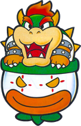 Artwork of Bowser in the Koopa Clown Car from Paper Mario