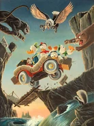 Pittura ad olio ispirata alla storia, realizzata da Carl Barks nel 1972