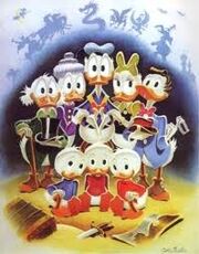Uno dei più famosi quadri di Barks, "Duck Family".