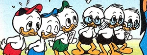 I nipotini di Rockerduck con Qui, Quo e Qua