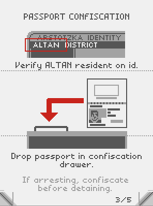 Instructions on confiscating Altan passports.