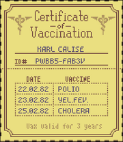 Certificate of vaccination