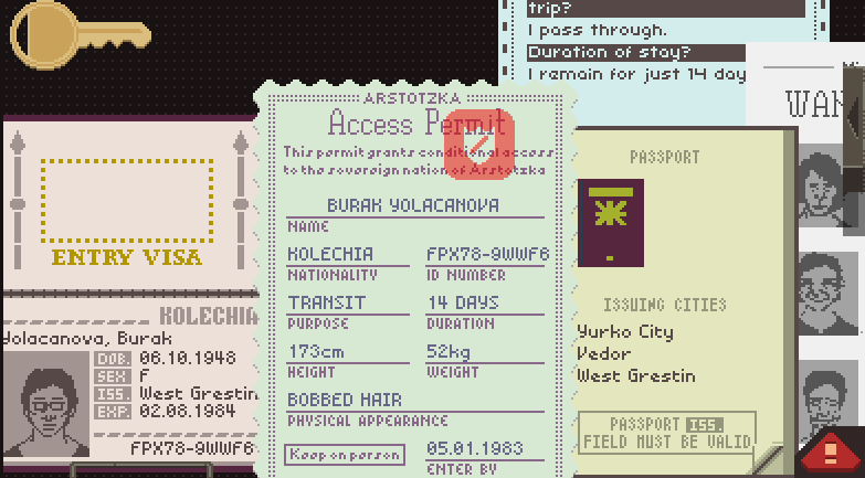 General tips, Papers Please Wiki