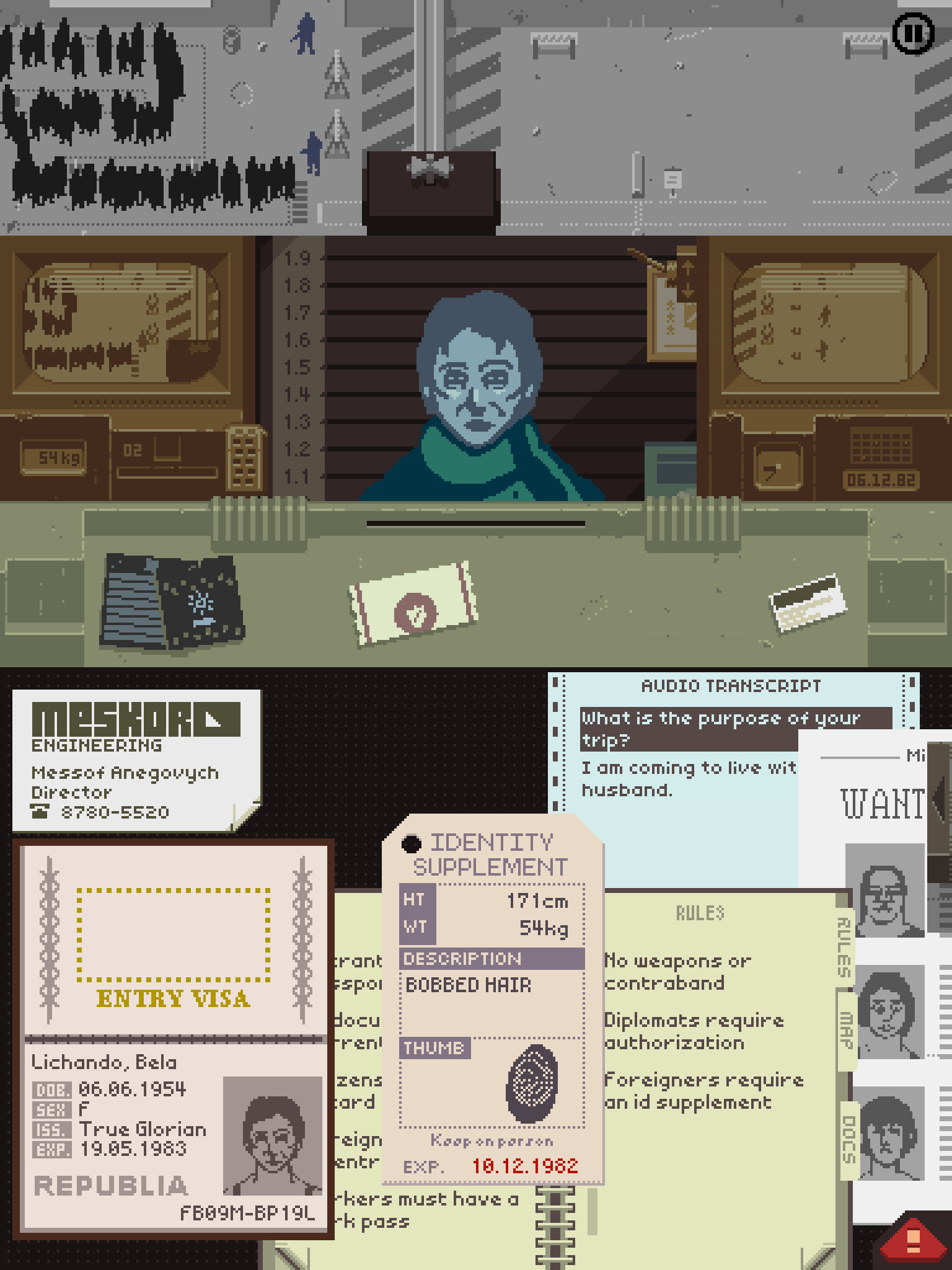 Lucas Pope on X: Updated Papers Please for 64-bit & added Chinese  localization. Should be up on Steam/GOG/etc now or soon. The last update  was in 2014, one hundred million years ago.