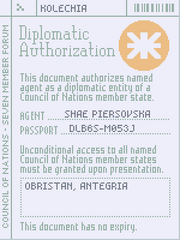 Invalid diplomatic authorization