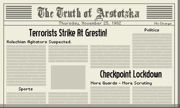 Terrorism, Papers Please Wiki