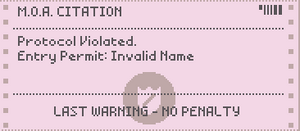 Screenshot of Papers, Please. The player gets orders to admit or reject