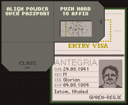 End of day screen, Papers Please Wiki