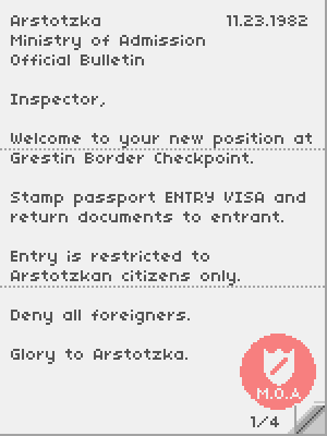 Weapons, Papers Please Wiki