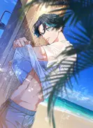 Midsummer Mirage Shogo Textless.webp (414 KB) "...Hm? Ah, I'll be done in a sec so please wait a lil’ longer"