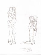 sketch draw to show relative height of Harris and Allisssa