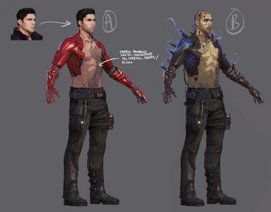 Shirtless Twinblast concept art