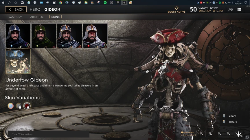 Gideon Red Undertow skin
