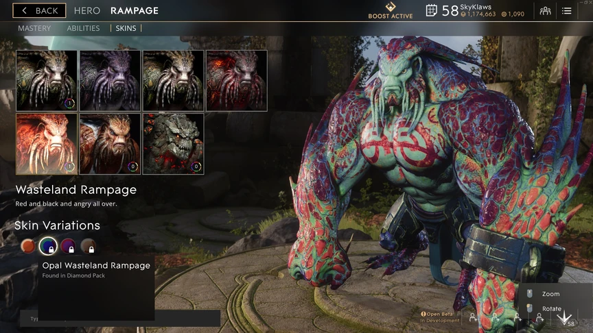 Rampage Opal Wasteland skin