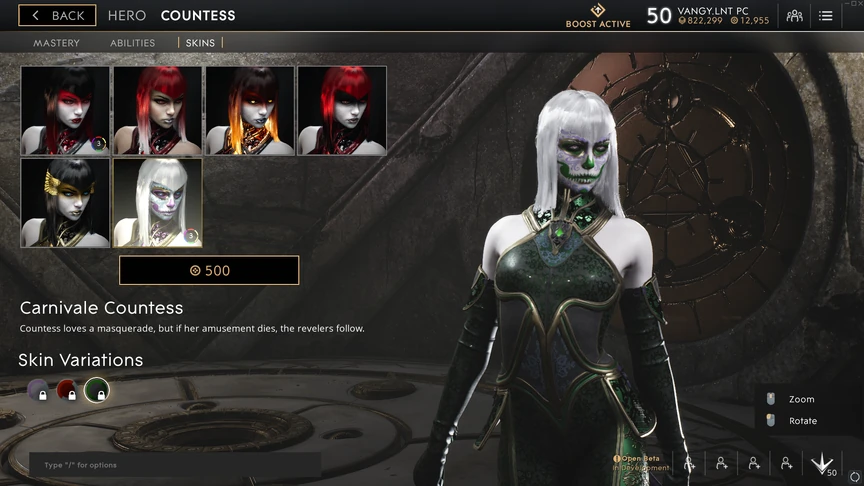 Countess Green Carnivale skin