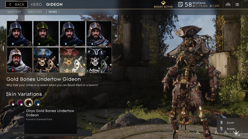 Gideon Onyx Gold Bones Undertow skin