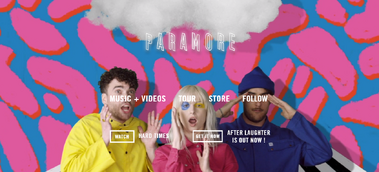 Paramore.net frontpage.