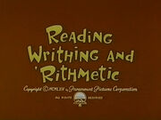 ReadingWrithingRithmetic