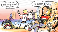 Isabel demonstrating her power over paper in the clubroom. (Chapter 1, Page 67)