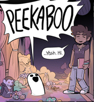 Peekaboo in his world, greeting his host. (Chapter 5, Page 287)