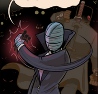 The appearance of the Cousinhood's top operative, pictured from the back by Boss Leader. (Chapter 4, Page 118)