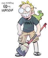 A Twitter sketch of Ed's Halloween costume. (Tweet)