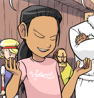 Isabel after training in the dojo. (Chapter 4, Page 6)