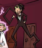 Agent Cloverleaf gives a thumb up to Mr. Spender in the Dream Hub. (Chapter 4, Page 13)